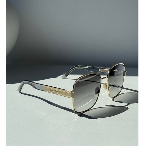 NEW Dior Signature S5U Square Sunglasses in Gold Grey - Picture 2 of 7
